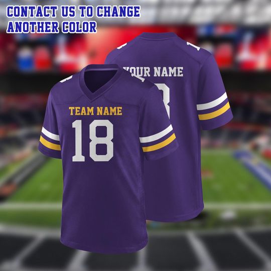 Discover Custom Football Jersey Personalized Uniform Team Name Number Logo Minnesota Shirt clothes Men women and kids Game Day Outfit