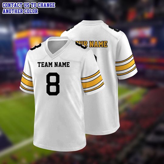 Discover Custom Football Jersey Personalized Uniform Team Name Number Logo Pittsburgh Shirt clothes Men women and kids Game Day Outfit