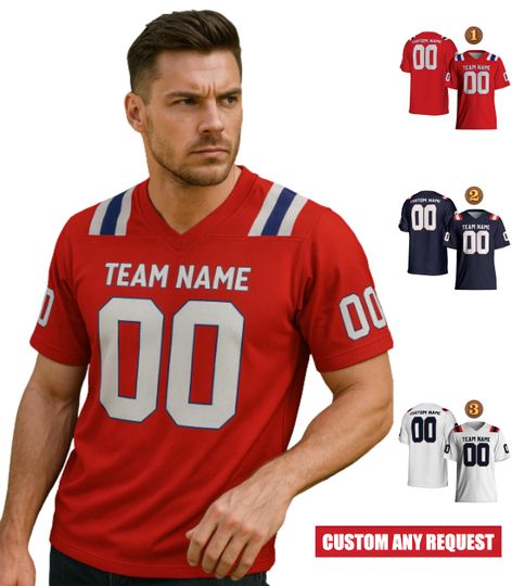 Discover Personalized Football Patriots Jersey, Custom Name & Number, England Fan Gift