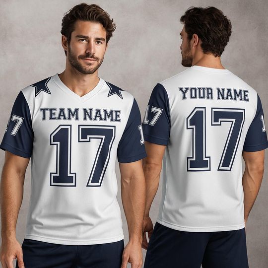 Discover Custom Football Dallas Jersey, Personalized Team Game Day Cowboys Shirt