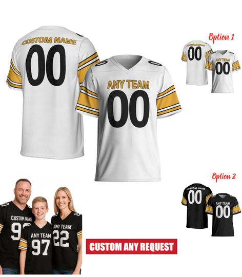 Discover Custom Pittsburgh Football Jersey, Personalized Name and Number