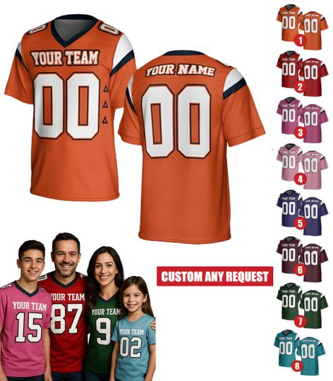 Discover Custom Football Denver Jersey  Personalized Name & Number, Team Broncos Uniform For Fans