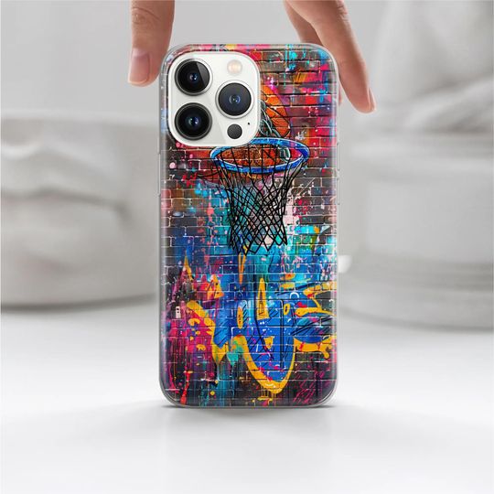 Discover Streetball Phone Case: Graffiti Basketball Court Design