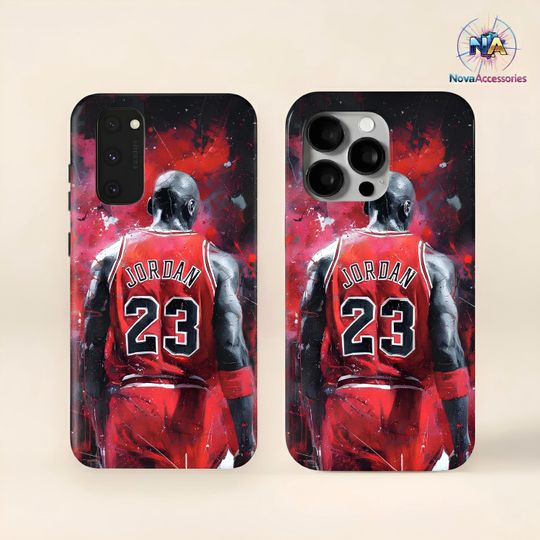 Michael Jordan Phone Case,Basketball Legend Phone Case, MJ 23 Retro Art,Gift for Basketball Fans, iPhone & Samsung Protective Case