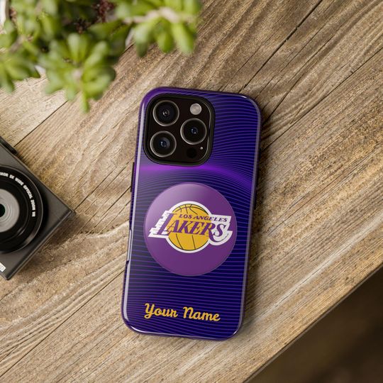 Discover Custom Lakers Phone Case: Dual Layer Protective Basketball Cover