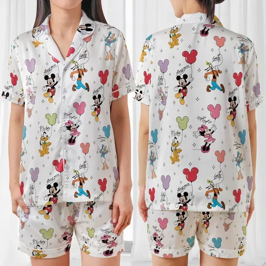 Discover Disney Mickey & Friends Signature Pajamas Set, Minnie Goofy Donald Daisy Pluto Pajamas, Mickey Friends Pajamas, Magic Kingdom Gifts