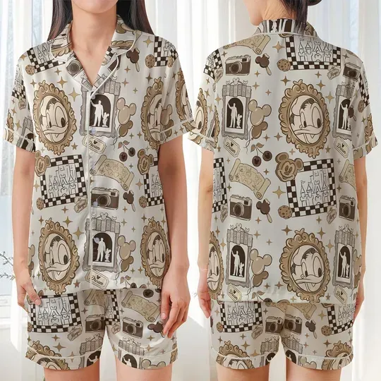 Vintage Disney Donald Duck Pajamas Set, Donald Duck Pajama For Women Men, Disney World Holiday Pajamas, Magic Kingdom Gifts