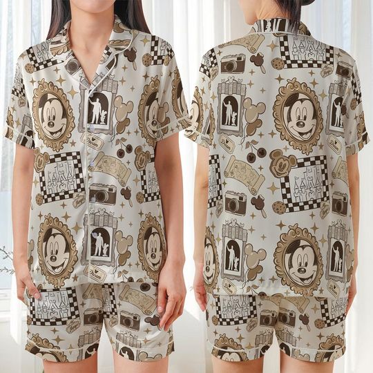 Discover Vintage Disney Mickey Mouse Pajamas Set, Mickey Mouse Pajama For Women Men, Disney Vacation Holiday Pajamas, Magic Kingdom Gifts