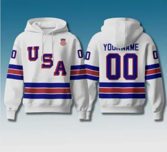Team USA Hockey 2026 Hoodie All Over Print Size