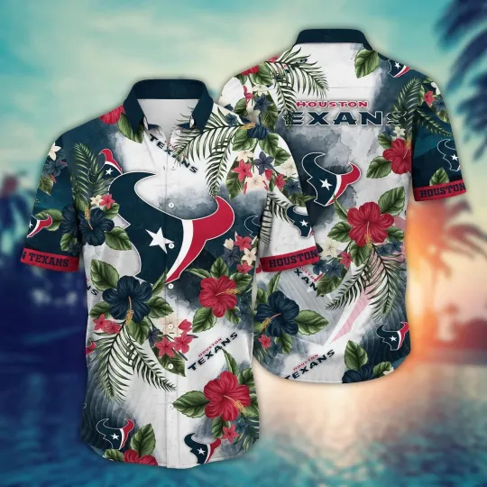 Discover Houston Football Texanss Team Hawaiian Shirt Button Down Unisex Adults