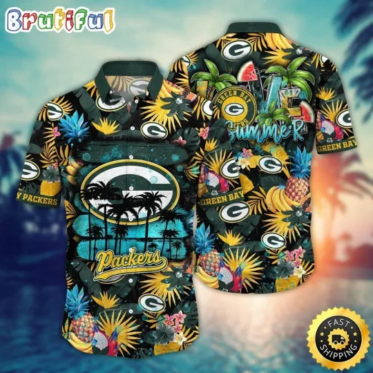 Discover Green Bay Football Packerss Team Hawaiian Shirt Button Down Unisex Adults