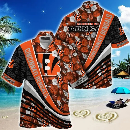 Discover Cincinnati Football Bengalss Team Hawaiian Shirt Button Down Unisex Adults