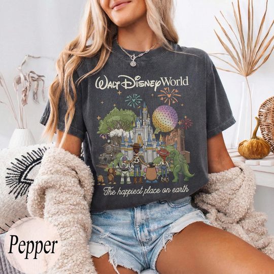 Discover Vintage Disney World The Happiest Place On Earth T-Shirt, Toy Story & Family Trip 2026