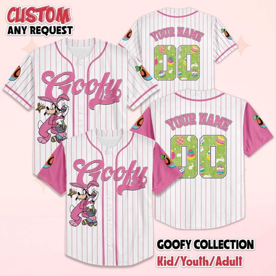 Discover Personalized Easter Baseball Jersey with Mickey and Friends, Disneyland Team Shirt, Custom Birthday Gift