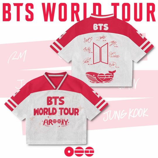 BTS Jersey Mesh, BTS Arirang World Tour Jersey, Kpop Merch Gift for ARMY, Game Day Outfit For Football Fan