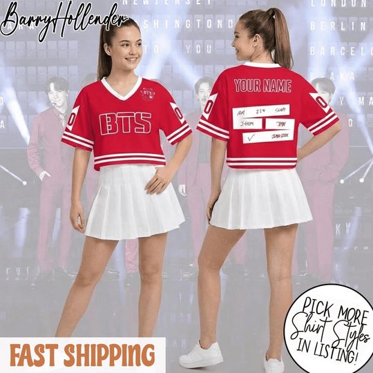 Discover Personalized Kpops Crop Top Football Jerseys, Custom Football Jersey, Jersey For Teen Girl Football Kpop Fan, World Tour 2026 Jersey