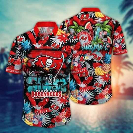 Discover Tampa Bay Football Buccaneerss Team Hawaiian Shirt Button Down Unisex Adults