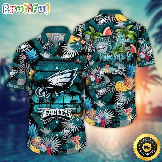 Discover Philadelphia Football Eagless Team Hawaiian Shirt Button Down Unisex Adults
