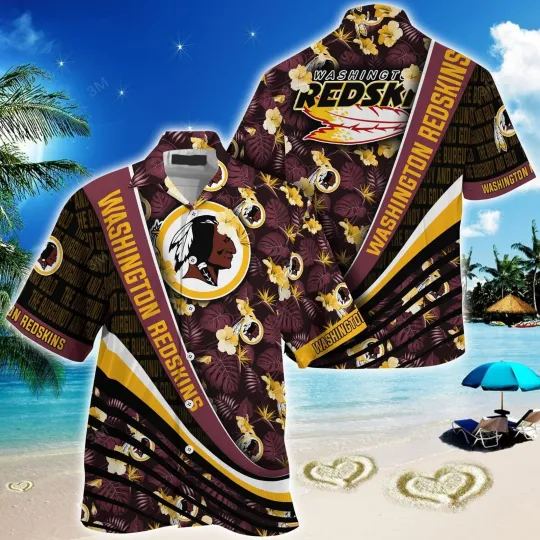 Discover Washington Football Redskinss Team Hawaiian Shirt Button Down Unisex Adults Gift