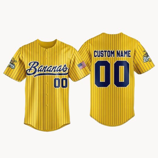 Discover Personalized Bananas Team Baseball Jersey, Funny Bananas Team Jersey