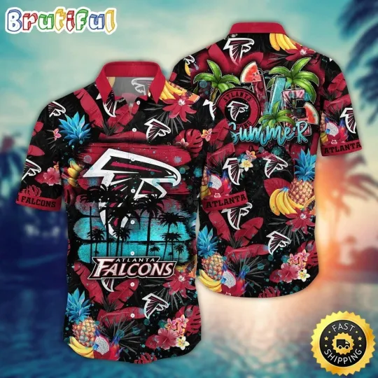 Discover Atlanta Football Falconss Team Hawaiian Shirt Button Down Unisex Adults S-5XL