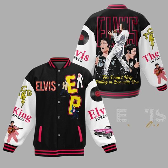 Discover Elvis King Baseball Jacket, Elvis Presley Baseball Jacket, Rock And Roll Music Linen Shirt, The King Shirt, Gifts For Elvis Fan