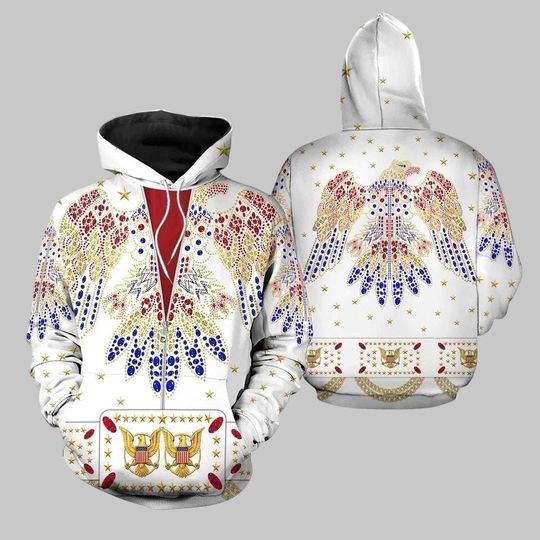 Elvis Presley Cosplay 3D Hoodie, Elvis King Costume Hoodie, Rock And Roll Music Hoodie, The King Gifts