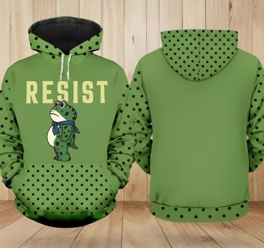 Portland Frog Resist 3D Hoodie, Anti-ICE Protest