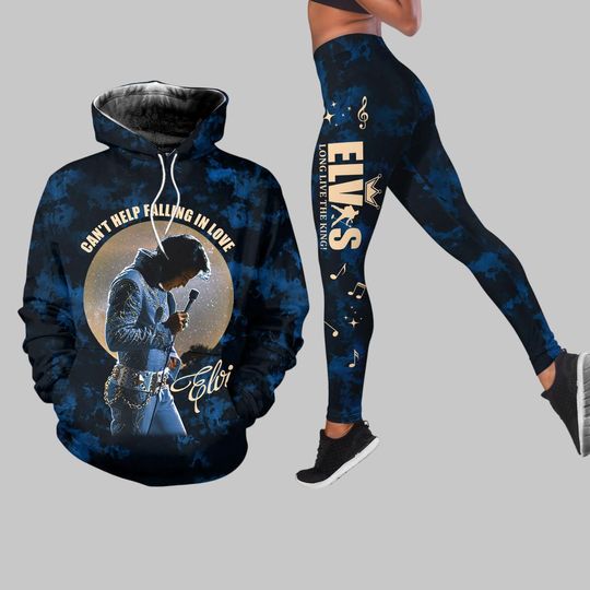 Elvis Presley Hoodie Leggings Set, Elvis King Hoodie, Rock And Roll Music Women Leggings, The King Hoodie, Gifts For Elvis Fan
