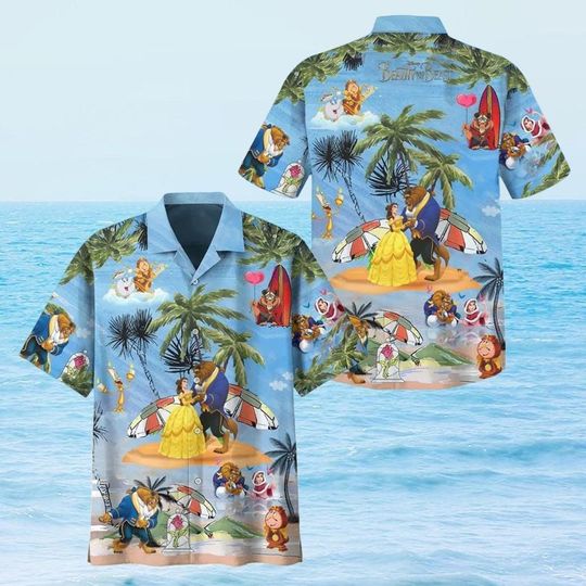 Discover Beauty And The Beast Disney Summer Hawaiian Shirt, Princess Belle Summer Hawaii Shirt, Disney Cartoon Tropical Shirt, Disney World Shirt