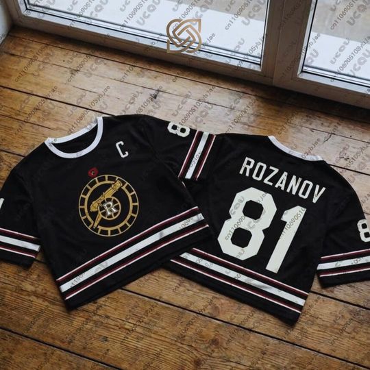 Discover Heated Rivalry, Rozanov Hollander Crop Top - Sporty Aesthetic Hockey Jersey Tee - Trendy Streetwear T-Shirt for Women and Fans