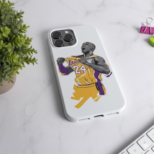 Kobe Bryant Portrait 24 Phone Cover /Soft Case for iPhone- Basketball Legend Accessory Transparent