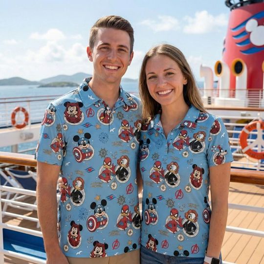 Discover Heroic Marvel Disney Cruise Porthole Polo Shirt, Mickey Captain America Donald Spidey Sea Apparel, Men Golf Shirt Avengers Fan Vacation Gift