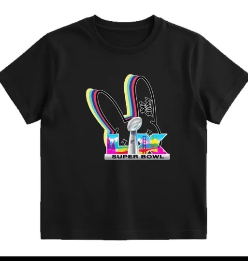 Discover Bad Bunny Super Bowl 2026 Logo T-Shirt Unisex Large