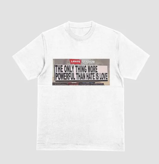 Discover Bad Bunny Super Bowl LX T-Shirt Powerful Than Hate Is Love