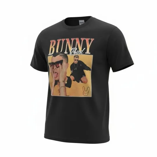 Discover Bad Bunny Graphic T-Shirt Black Medium Unisex Super Bowl