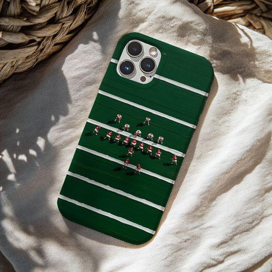 Discover American Football Phone Case | Top-Down Field Art, Sports Lover Gift, Golf Aesthetic Accessory, Tough Case, Protective Phone