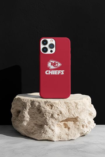 Kansas City Chiefs Phone Case, Red Matte Finish, football Team Logo Design, Shockproof Cover for iPhone Models, football Merchandise