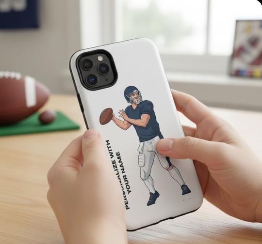Discover Custom football Quarterback Throw iPhone Case Personalized with Your Name Football Fan Gift Compatible with All iPhone Models Premium Case Covers