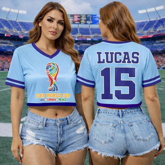 Discover Personalized FIFA World Cup Women's Crop Top Jersey, Game Day Shirt
