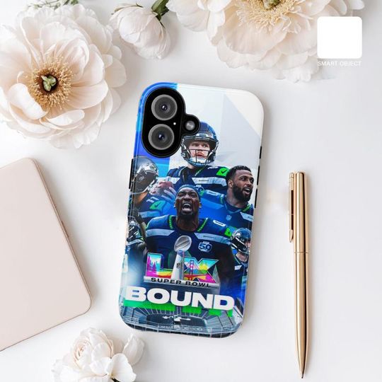 Seattle Football Super Bowl iPhone Case  Blue & Green football Fan Art