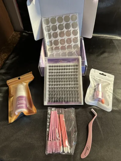 Discover Missicee Individual Cluster Lash Extension Kit w/ Glue, Remover, Tools & Case