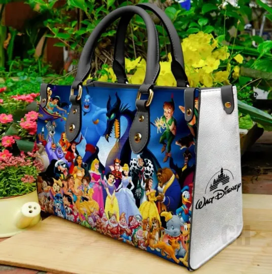 Discover Disney Character Leather Bag, Gift For Cartoon Lover, Gift For Her