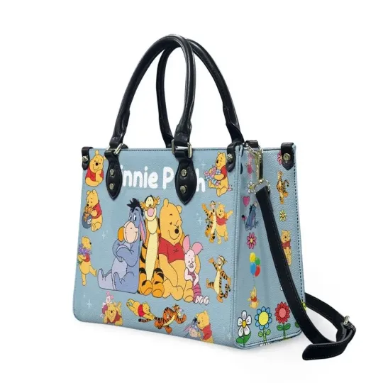 Discover Winnie the Pooh Leather Handbag, Cute Cartoon Women's Shoulder Bag, Fan Gift