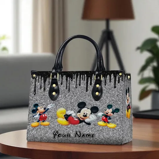 Discover Custom Mickey Mouse Leather Bag, Mouse Bag, Cartoon Leather Crossbody Bag