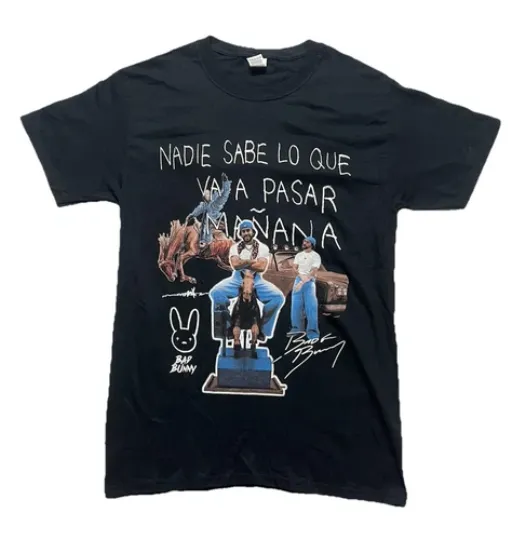 Discover BAD BUNNY MOST WANTED TOUR 2024 Concert Black T Shirt Size Small