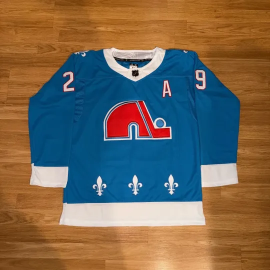 Discover Colorado Avalanche Quebec Nordiques Nathan MacKinnon Retro Hockey Jersey