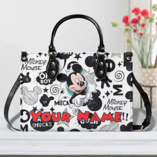 Discover Personalized Mickey Leather Handbag, Disney Lethal Handbag, Gift For Her