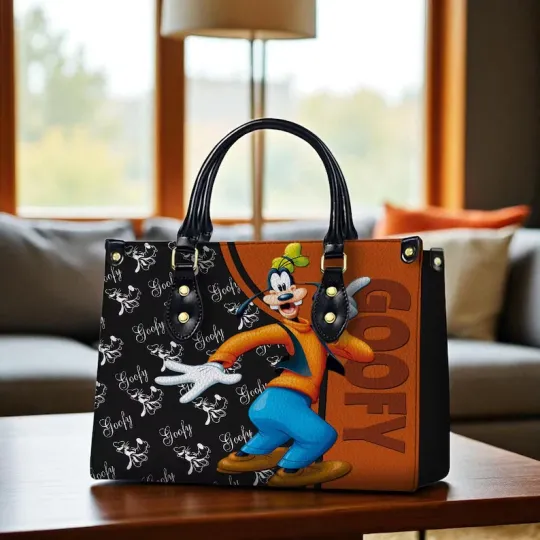 Discover Personalized Goofy Disney Cartoon Leather Handbag, Goofy Lover's Handbag