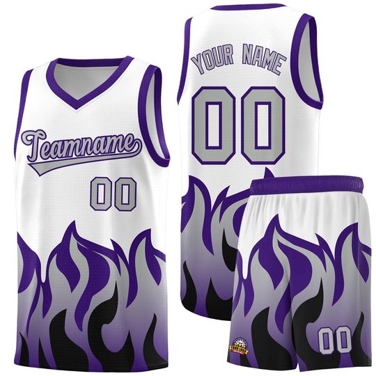 Custom Fire Basketball Jersey Set: Personalized Name & Number